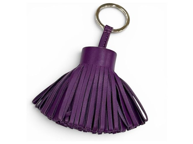 Hermès Chaveiro Hermes Carmen Violet com Ferragens Prateadas Roxo