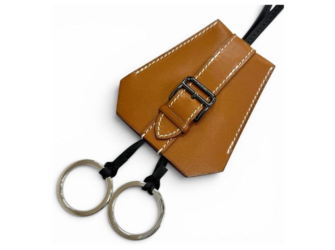 Hermès Hermes Clochette Schnallen-Halskette Schwarz Rot