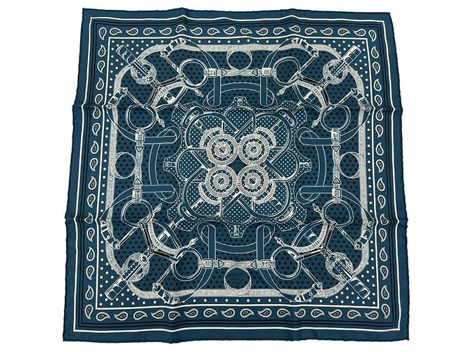 Hermès HERMES Carre 55 Bandana Blu
