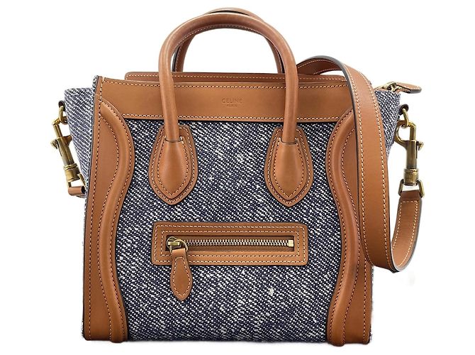 Céline Borsa Celine Luggage Nano Shopper Blu