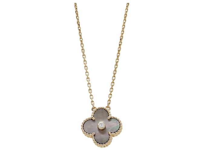 Van Cleef & Arpels Alhambra Necklace Black Pink Golden 