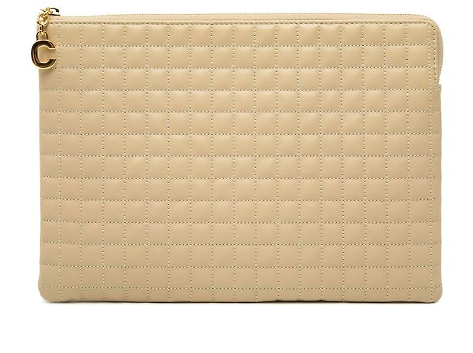 Céline Clutch Celine Beige de piel de becerro acolchada C Charm