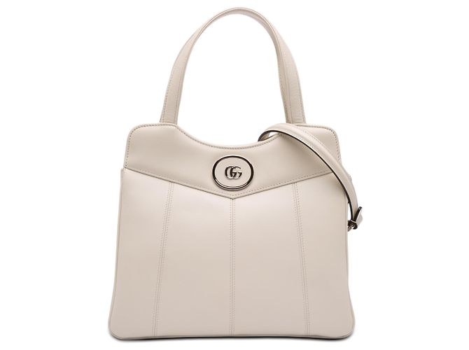 Mini tote GG em couro de vitelo branco Gucci Fora de branco