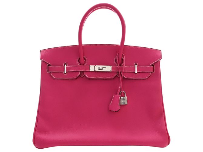 Hermès Pink Epsom Candy Verso Birkin Retourne 35 Rosa