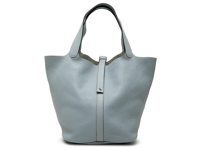 Hermès Blue Clemence Picotin Lock 22 Light blue