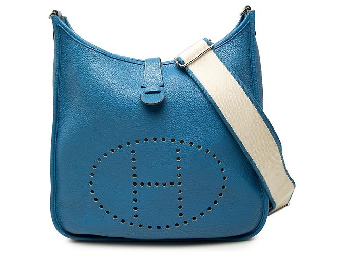 Hermès Blue Clemence Evelyne III 33 Bleu