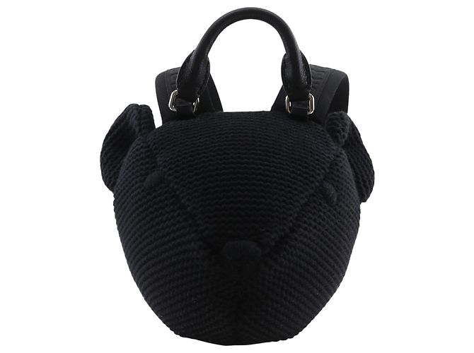 Mochila Burberry Black Thomas Bear de algodón Negro