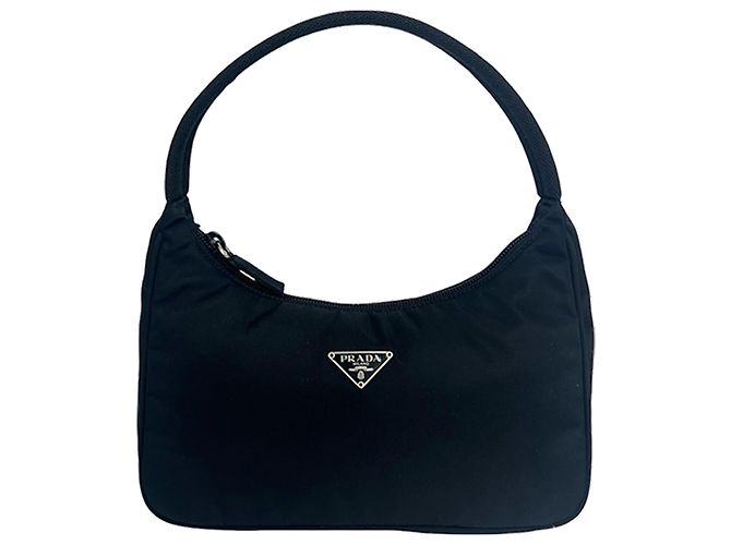 Borsa a Spalla Prada Black Mini Tessuto Sport Nero