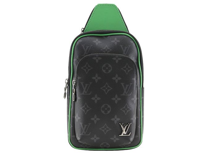 Borsa a tracolla Louis Vuitton Black Monogram Eclipse Avenue Slingbag PM Nero