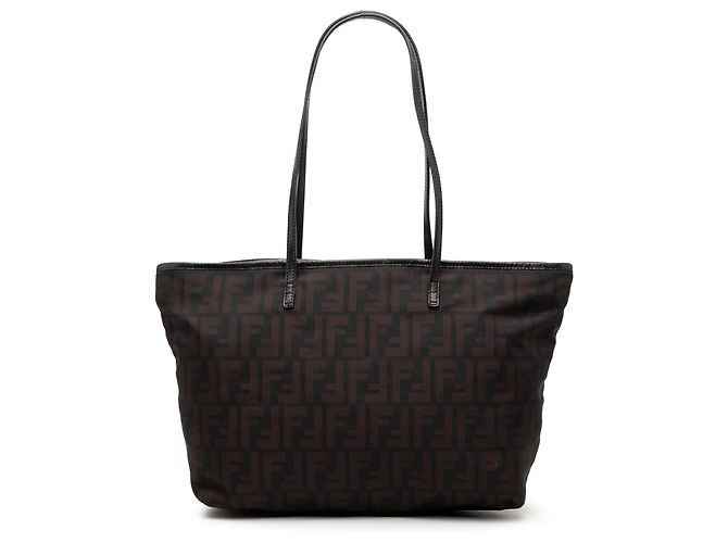 Fendi Black Small Zucca Nylon Roll Tote