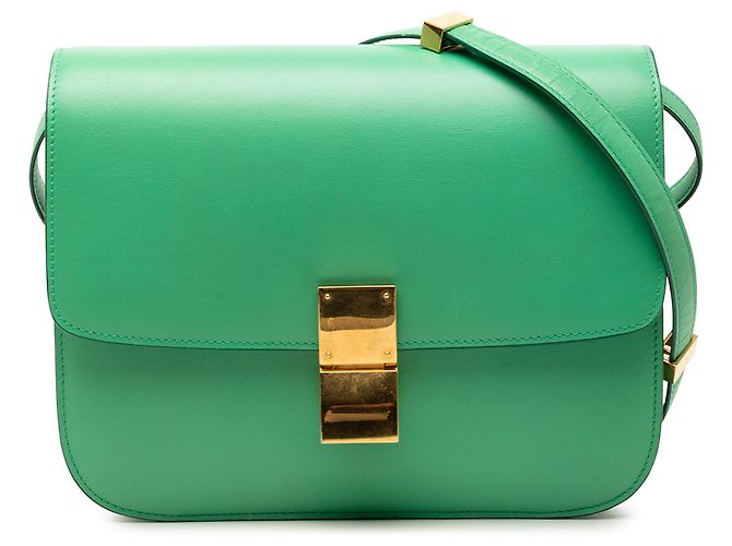 Céline Celine Green Medium Calfskin Classic Box Vert