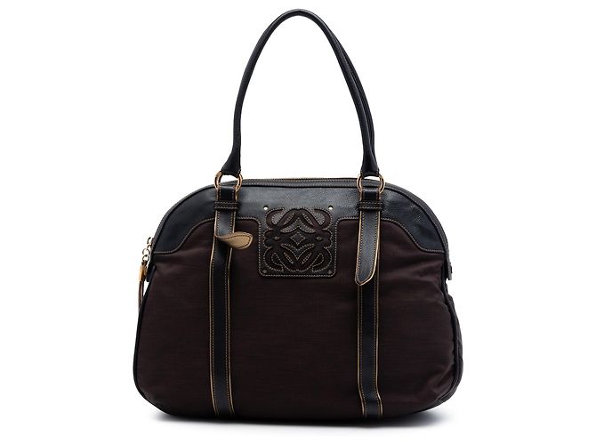 LOEWE Anagram Handtasche aus Nylon in Braun Dunkelbraun