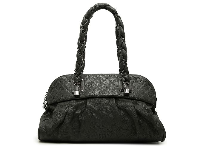 Bolsa de ombro Lady Braid em couro de vitelo preto Chanel