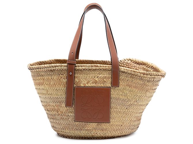 LOEWE Tote Anagram in rafia beige Medium