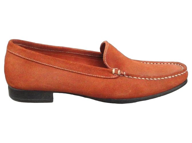 Paraboot Mocassins en daim orange