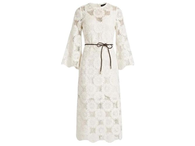 Zimmermann Junie Spitzen-Midikleid Weiß 