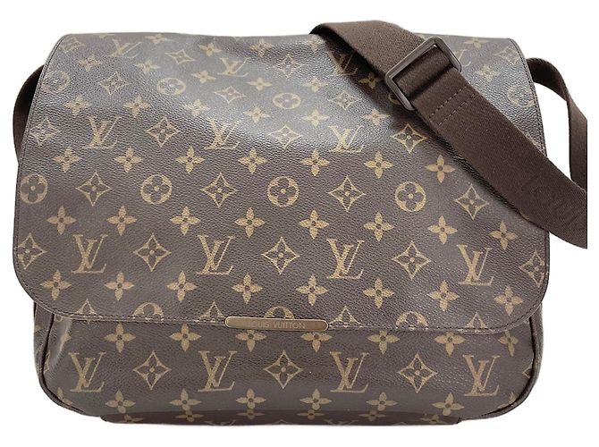 Sac Messenger Louis Vuitton Bobour MM Marron