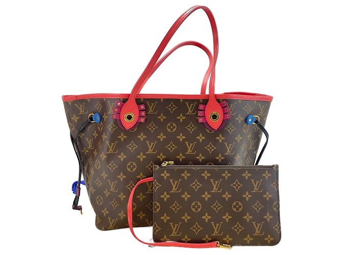 Borsa Tote Louis Vuitton Neverfull MM Marrone