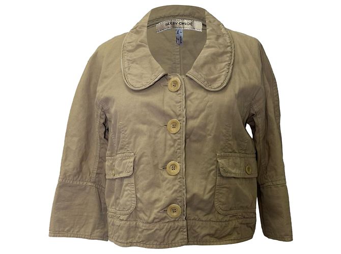 Giacca corta See by Chloé in cotone beige
