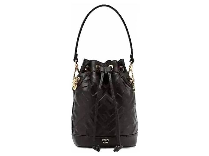 Mon Tresor Fendi Mini Bolsa de Couro Montresor Anwt