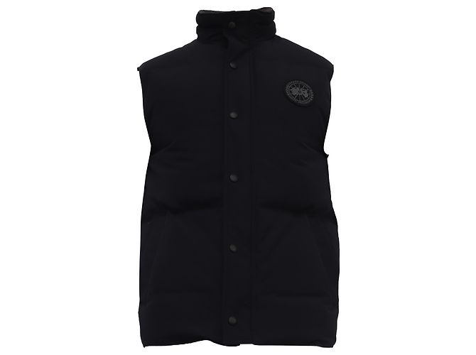 Canada Goose Mock Neck Gilet in Black Polyester Blue Light blue