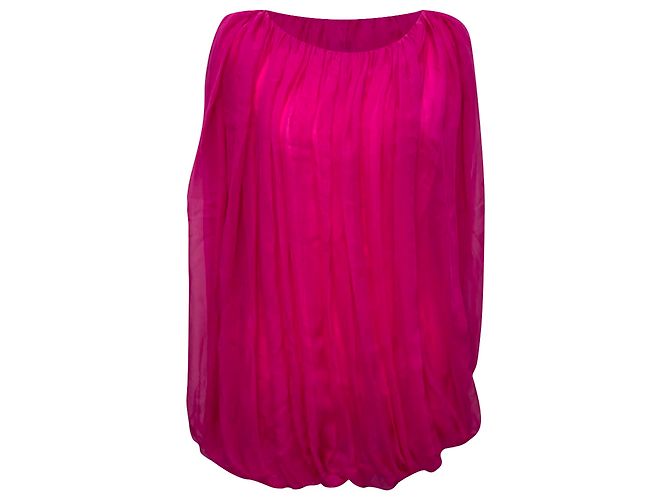 Rick Owens geraffte Bluse aus rosa Seide Pink