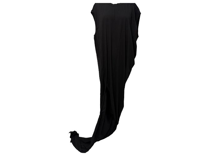 Abito maxi Edfu Crewneck Rick Owens in cotone nero
