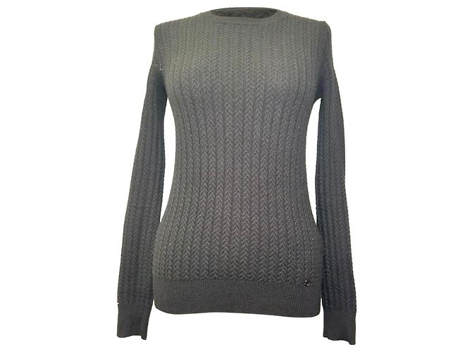 Gucci figurbetont gestrickter Pullover aus schwarzer Wolle