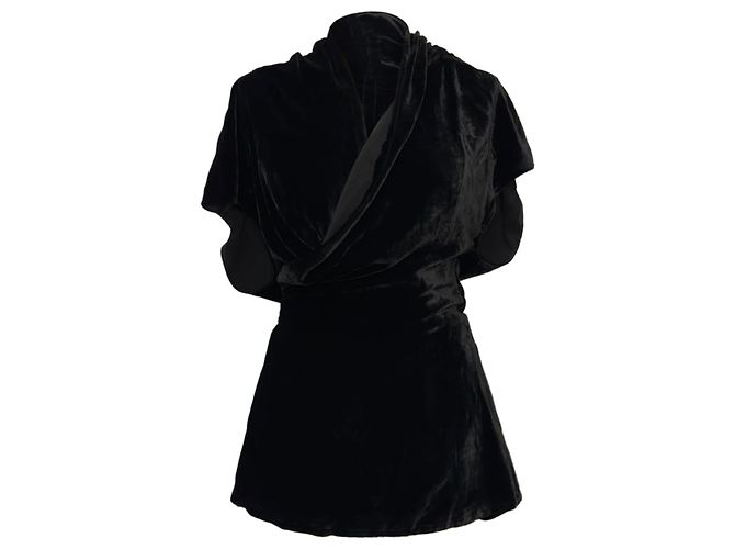 Camicia a portafoglio Rick Owens in velluto nero