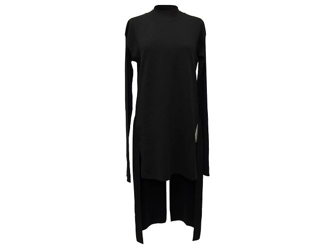Abito midi con schiena lunga in lana nera Rick Owens Nero