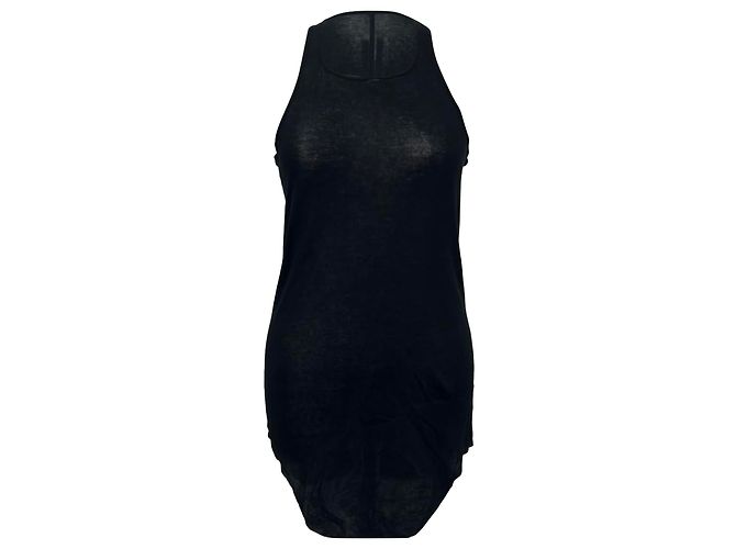 Canotta asimmetrica Rick Owens in cotone nero