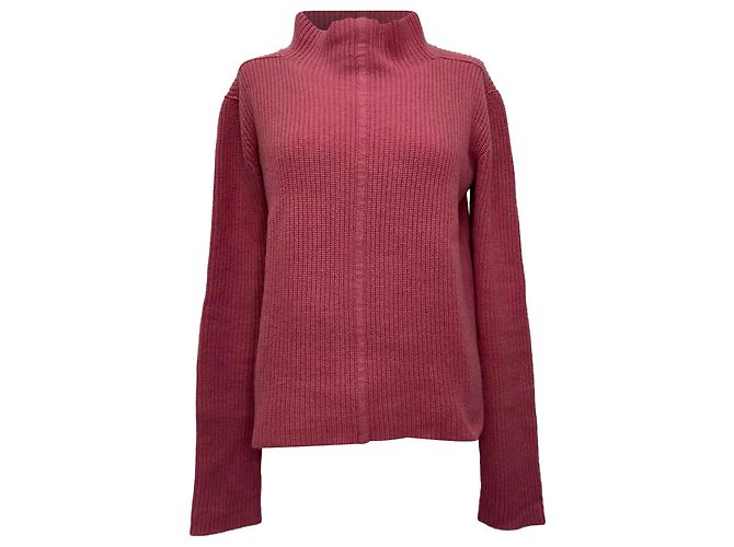 Rick Owens Gerippter Rollkragenpullover aus rosa Kaschmir Pink