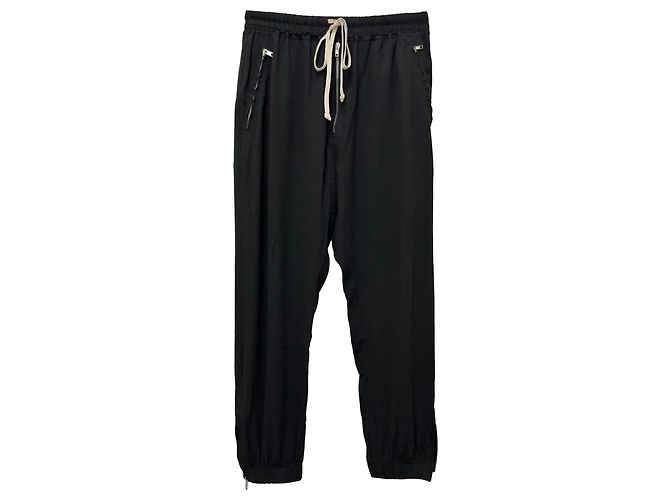 Rick Owens Drawstring Pants in Black Acetate