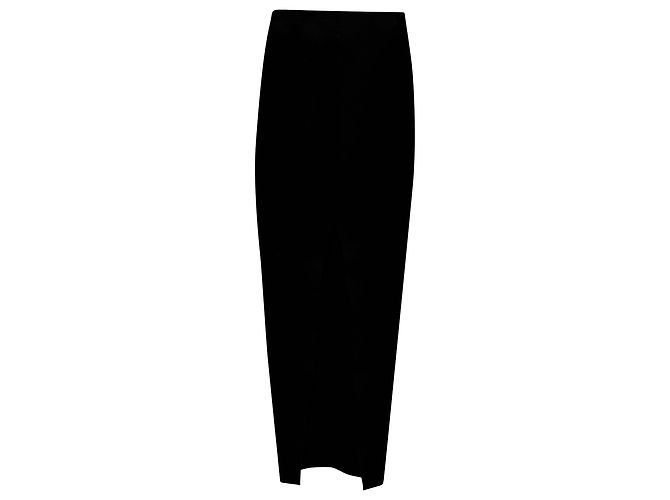 Gonna midi aderente Rick Owens in viscosa nera Nero