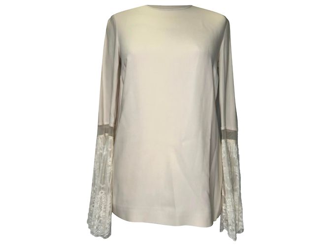 Stella Mc Cartney Camicetta Stella McCartney con maniche a campana in cotone ecru Bianco Crudo
