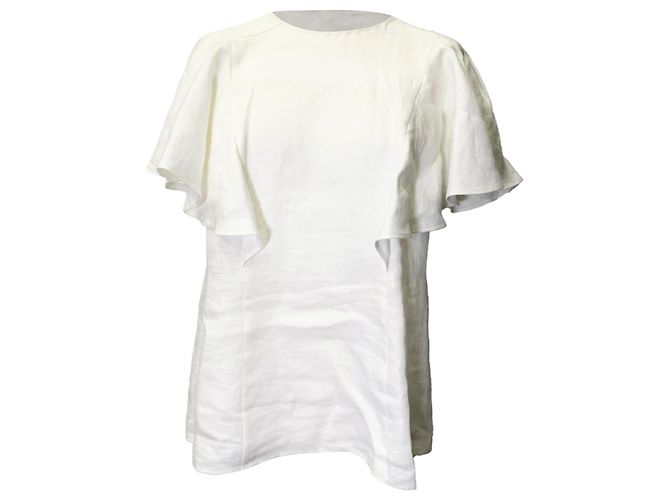 Chloé Rüschenbluse aus weißem Leinen
