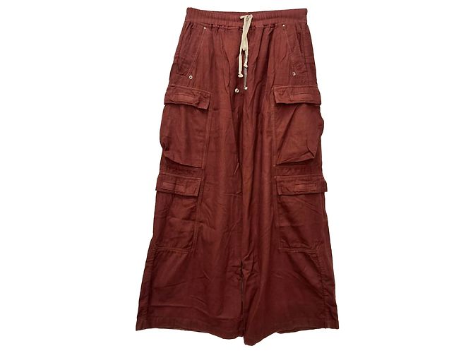Pantaloni cargo Rick Owens Double Jumbo Belas in cotone rosso