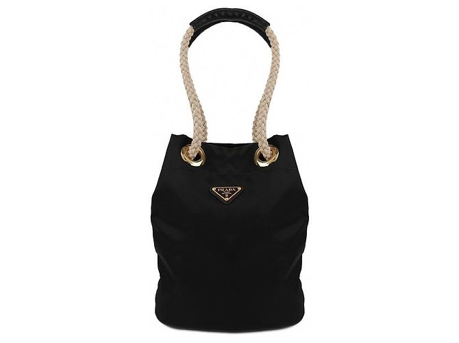 Prada Piccola borsa a secchiello in re-nylon Nero 