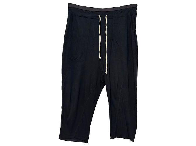 Rick Owens Drawstring Pants in Black Viscose