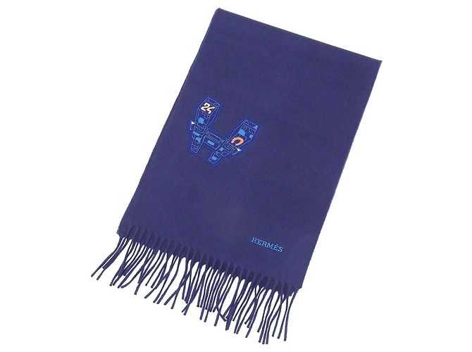 Sciarpa in cashmere IMPRIME HERMES ODYSEE Hermès Blu Blu navy