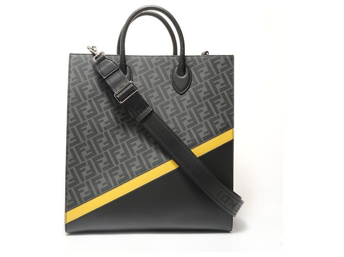 Fendi Vertical 2-way Zucca Handtasche Schwarz