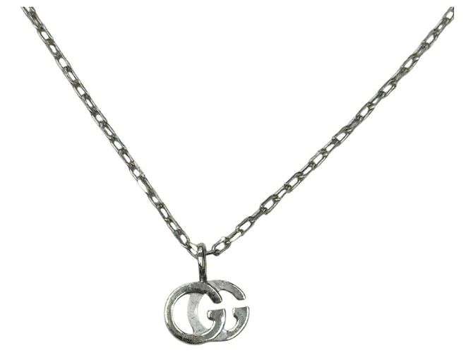 GUCCI Interlocking Halskette aus 18K Weißgold Golden