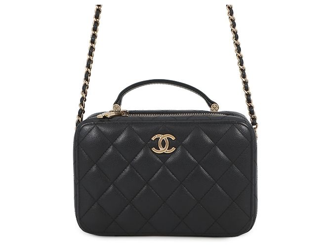 Timeless Bolsa de Alça de Corrente Chanel Matelassé Preto