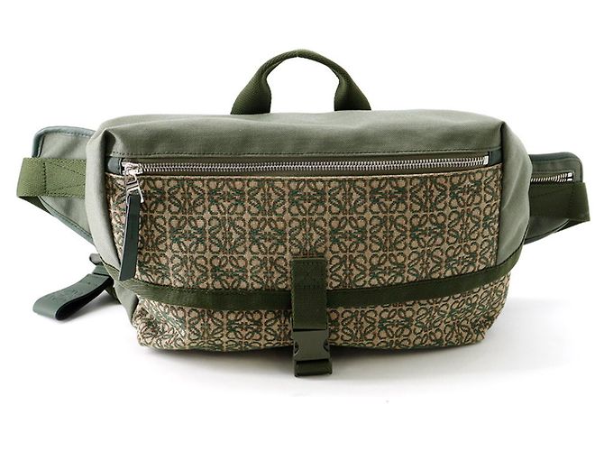 Sac à main Loewe Postman Sling Anagram Canvas Vert Kaki