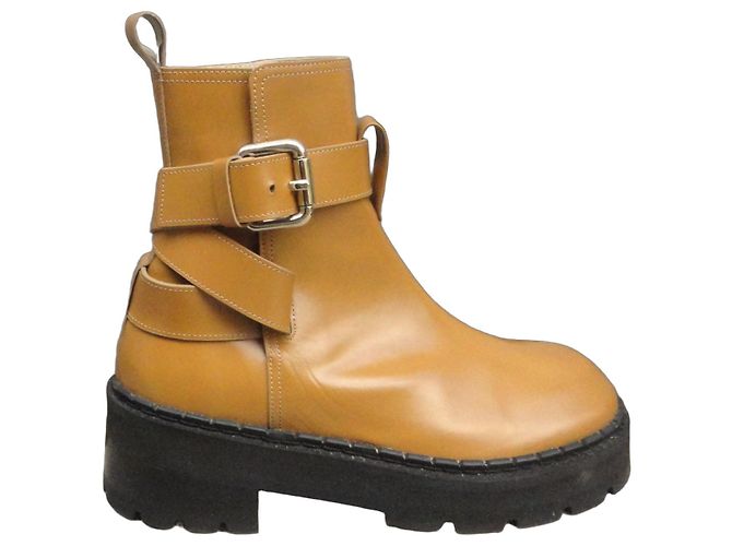 Botines de cuero By Far Marrón claro