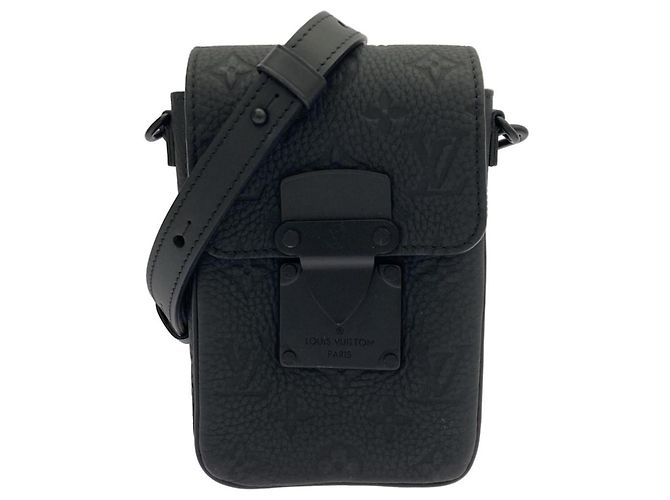 Borsa a tracolla Louis Vuitton Taurillon Monogram S-Lock Nero