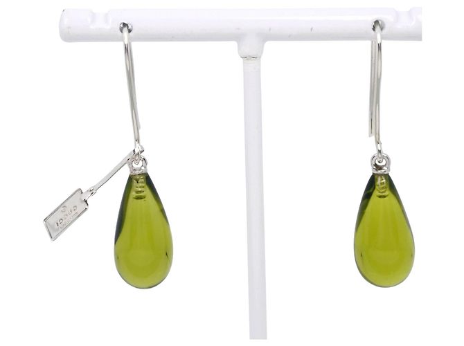 Pendientes de gota Gucci en vidrio y plata 925