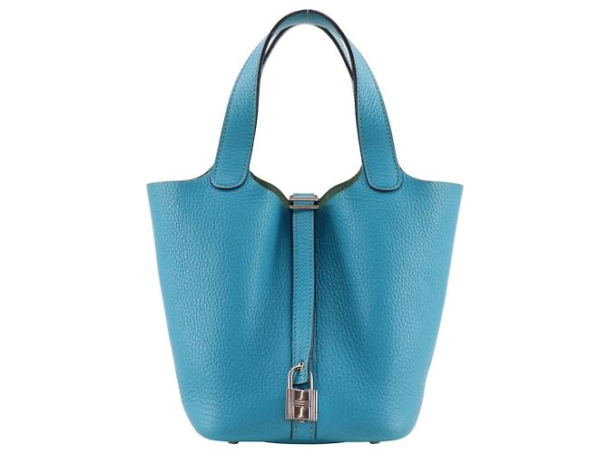 Hermès Bolsa Hermes Picotin Lock 18 PM Azul Verde