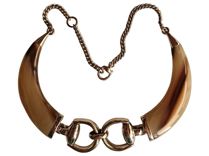 Gucci Colar de chifre e prata 925 Marrom
