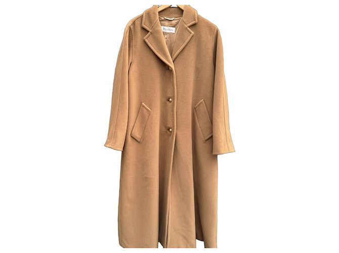 Max Mara Abrigo largo de lana y cachemira camel Camello